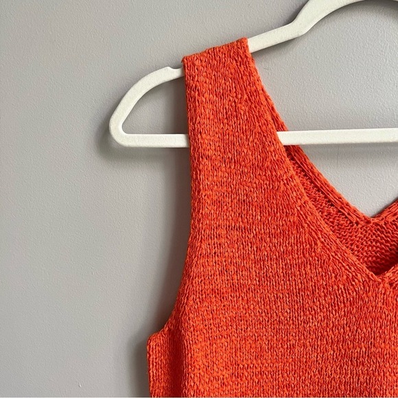 Vintage Knit Sweater Vest Women's Large Stretchy Orange Beachy Coastal‎ Cottage - Picture 12 of 12